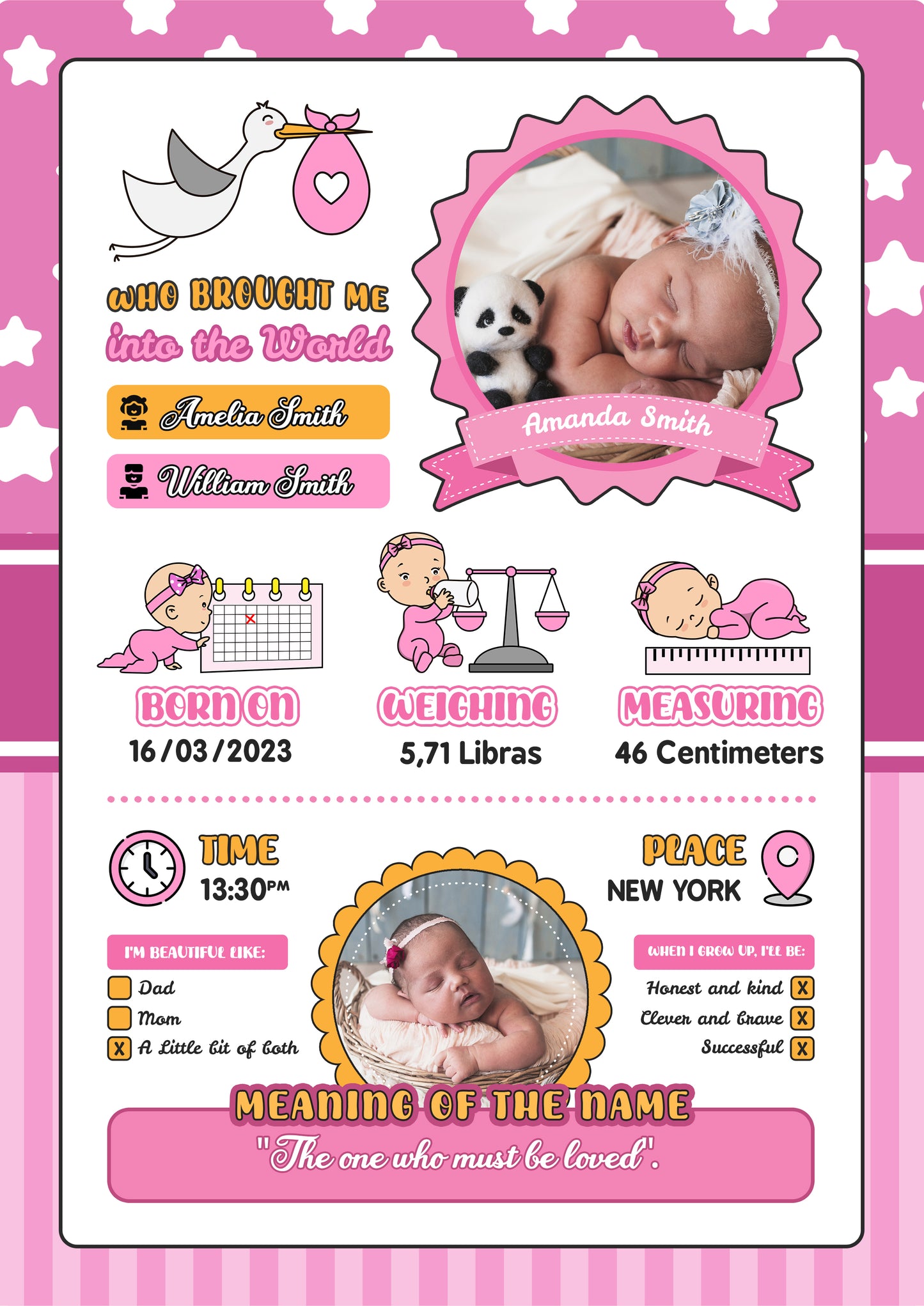 Editable Baby Birth Announcement Frame Bundle (10 PSD Templates) 💙 For Sublimation • Gifts • Wall Decor • Canva Conversion Ready