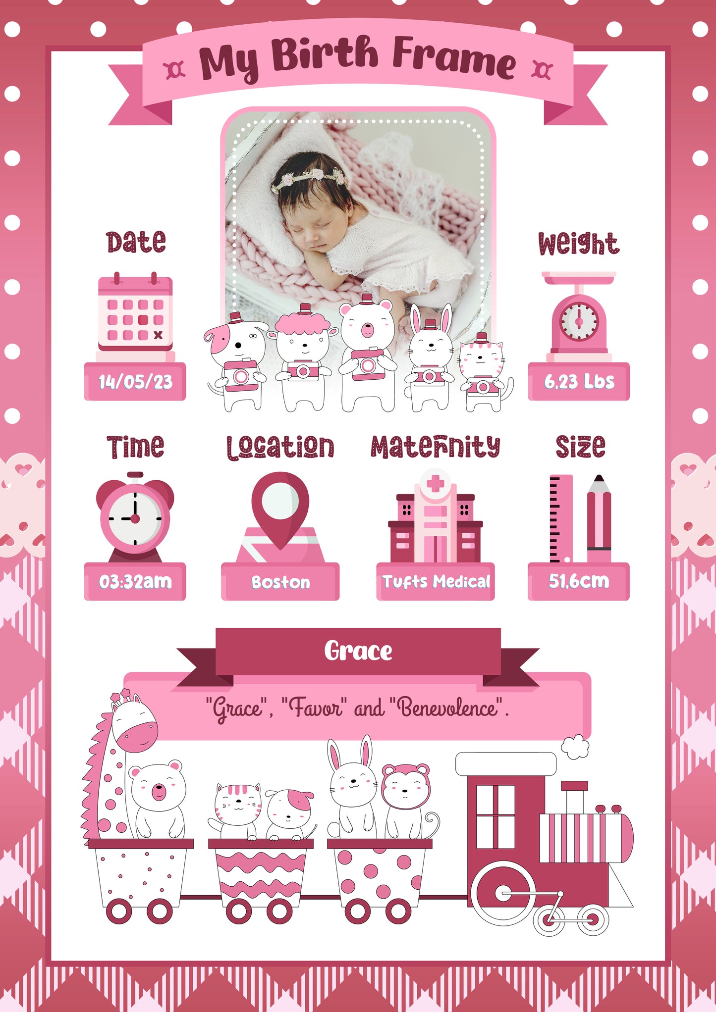 Editable Baby Birth Announcement Frame Bundle (10 PSD Templates) 💙 For Sublimation • Gifts • Wall Decor • Canva Conversion Ready