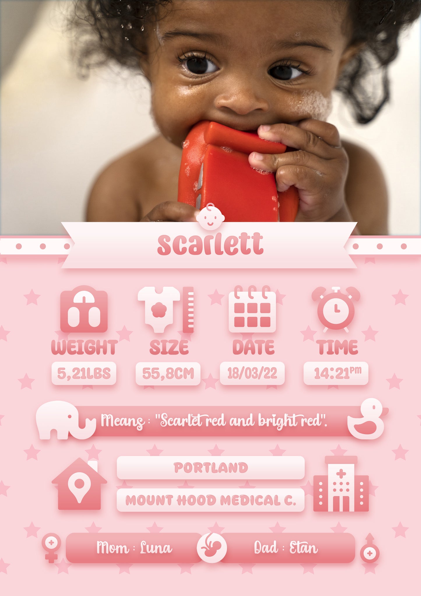 Editable Baby Birth Announcement Frame Bundle (10 PSD Templates) 💙 For Sublimation • Gifts • Wall Decor • Canva Conversion Ready
