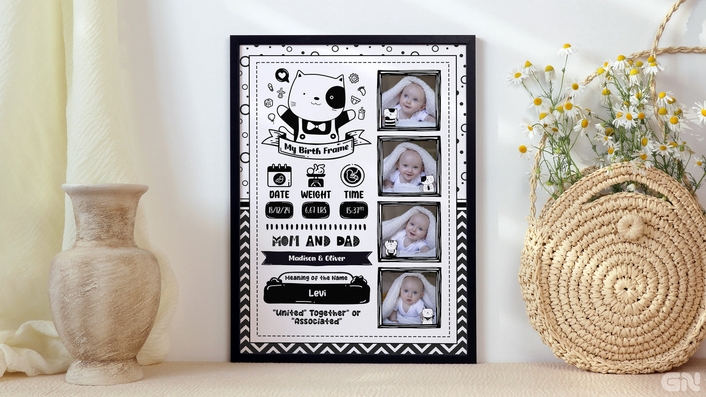 Baby Frame Bundle | 5 Editable Photoshop Templates | Baby Shower, Gender Reveal, Birth Announcement | PSD Instant Download